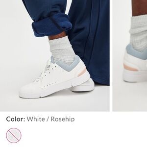 Oncloud THE ROGER Advantage Women's White and Rosehip Athletic Shoes